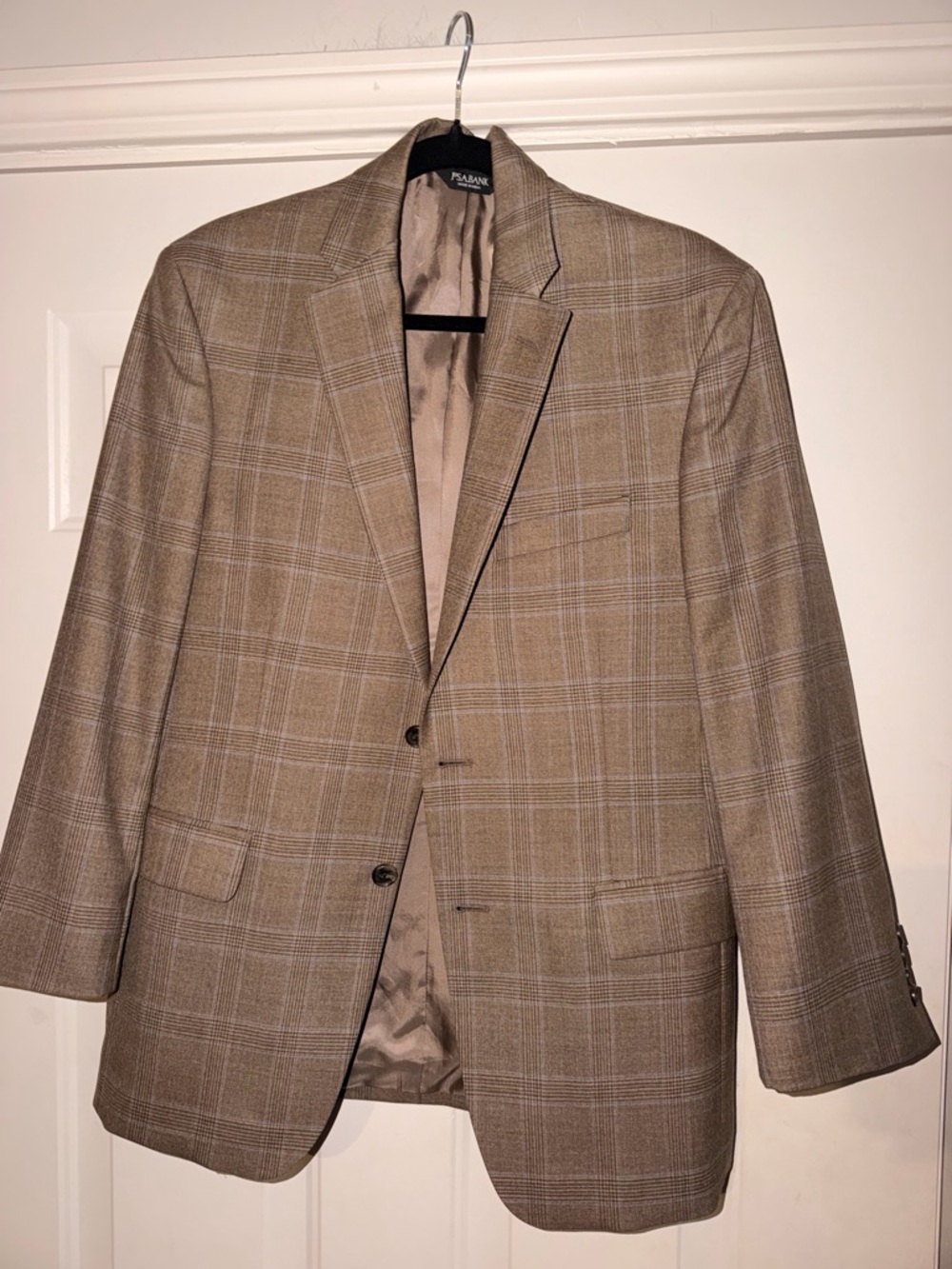 Jos. A. Bank Men's Plaid Tan & Brown Sport Coat